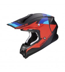 Casca cross-enduro SCORPION EXO VX-16 EVO AIR SPECTRUM - Negru mat/Rosu/Albastru