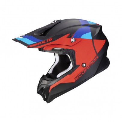 Casca cross-enduro SCORPION EXO VX-16 EVO AIR SPECTRUM - Negru mat/Rosu/Albastru