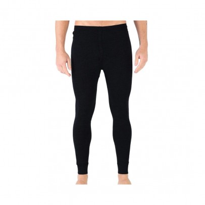 Pantaloni Termoactivi pentru Bărbați Woolona Atlas 100% Lână Merino - Negru