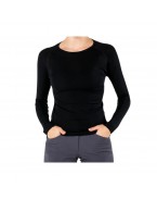 Bluza Termoactivă pentru Femei Woolona Alize 100% Lână Merino - Negru