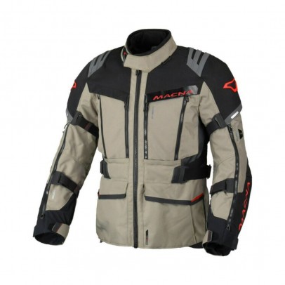 Geaca textil impermeabila touring/adventure MACNA CHIEFTANE - Bej/Negru