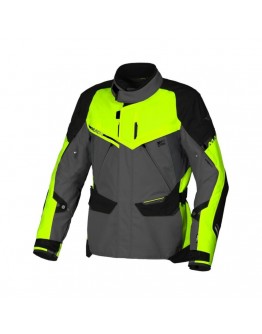 Geaca textil impermeabila touring/adventure MACNA MUNDIAL - negru/gri/galben fluo