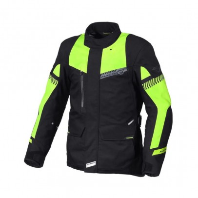 Geaca textil impermeabila touring/adventure MACNA ASPIRE - Negru/Galben fluo