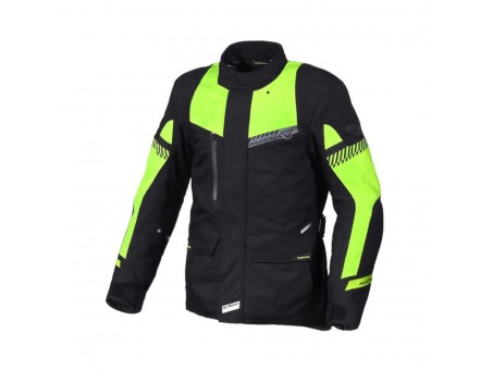 Geaca textil impermeabila touring/adventure MACNA ASPIRE - Negru/Galben fluo