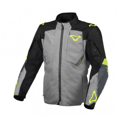 Geaca textil impemeabila touring/adventure MACNA NOTCH - gri/galben