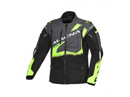 Geaca enduro/adventure MACNA LANDMARK - Negru/Gri deschis/Galben fluo