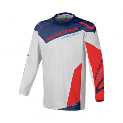 Tricou cross-enduro MACNA BACKYARD-1 - Alb/Albastru/Rosu