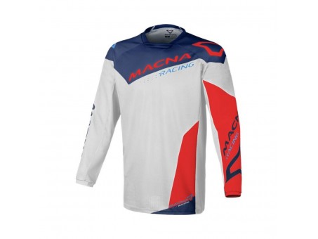 Tricou cross-enduro MACNA BACKYARD-1 - Alb/Albastru/Rosu