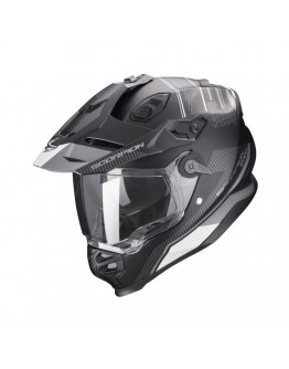 Casca enduro/adventure SCORPION ADF-9000 AIR DESERT - Negru mat/Argintiu