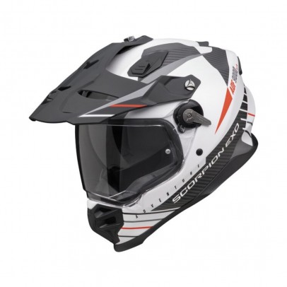 Casca enduro/adventure SCORPION ADF-9000 AIR FEAT - Alb mat/Negru/Rosu