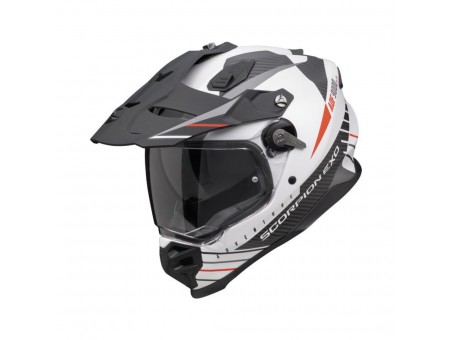 Casca enduro/adventure SCORPION ADF-9000 AIR FEAT - Alb mat/Negru/Rosu