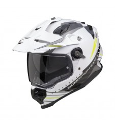 Casca enduro/adventure SCORPION ADF-9000 AIR FEAT - Negru/Alb/Galben Fluo