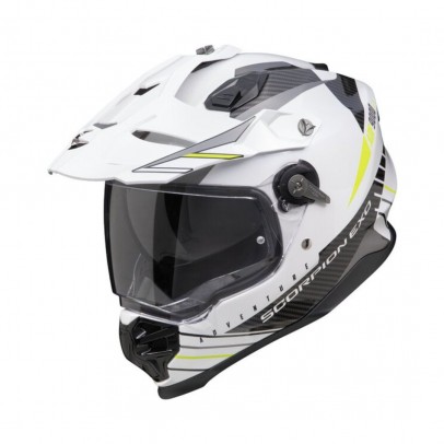 Casca enduro/adventure SCORPION ADF-9000 AIR FEAT - Negru/Alb/Galben Fluo