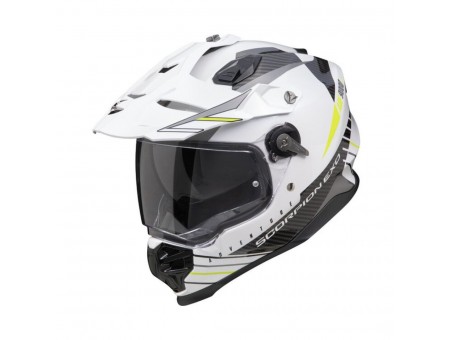 Casca enduro/adventure SCORPION ADF-9000 AIR FEAT - Negru/Alb/Galben Fluo