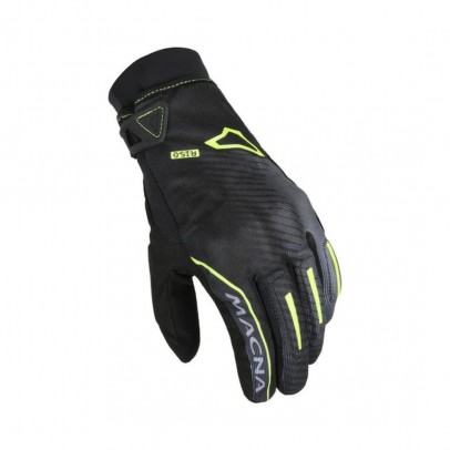 Manusi moto impermeabile MACNA CREW RTX - Negru/Galben fluo