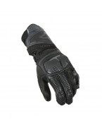 Manusi Moto Sport din Piele Perforate MACNA THANDOR - Negru