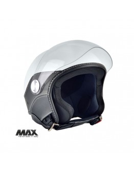 Casca open face (demi-jet) Max Helmets model DJ06 LS Vision (V2B) - Alb lucios (000) – 100% MADE IN ITALY
