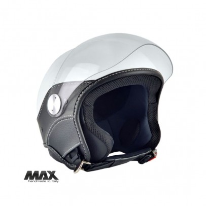 Casca open face (demi-jet) Max Helmets model DJ06 LS Vision (V2B) - Alb lucios (000) – 100% MADE IN ITALY
