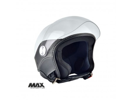 Casca open face (demi-jet) Max Helmets model DJ06 LS Vision (V2B) - Alb lucios (000) – 100% MADE IN ITALY