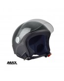 Casca open face (demi-jet) Max Helmets model DJ06 LS Vision (V2B) - Negru lucios (002) – 100% MADE IN ITALY