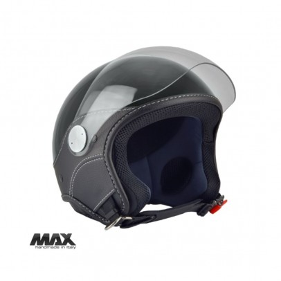 Casca open face (demi-jet) Max Helmets model DJ06 LS Vision (V2B) - Negru lucios (002) – 100% MADE IN ITALY