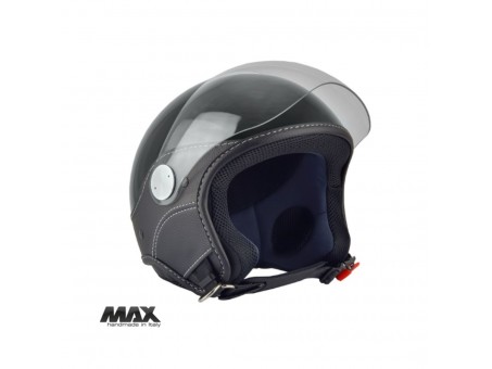 Casca open face (demi-jet) Max Helmets model DJ06 LS Vision (V2B) - Negru lucios (002) – 100% MADE IN ITALY