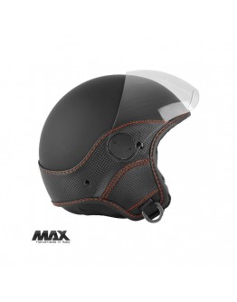 Casca open face (demi-jet) Max Helmets model DJ06 LS Vision Carbon - Negru mat/portocaliu (NOAR) – 100% MADE IN ITALY