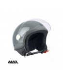 Casca open face (demi-jet) Max Helmets model DJ06 LS 7.9 (FLS) - Gri lucios (GFLN) – 100% MADE IN ITALY