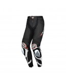 Pantaloni moto barbati piele Racing Ixon vara model Vortex 3 MS - Negru/Alb