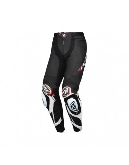 Pantaloni moto barbati piele Racing Ixon vara model Vortex 3 MS - Negru/Alb