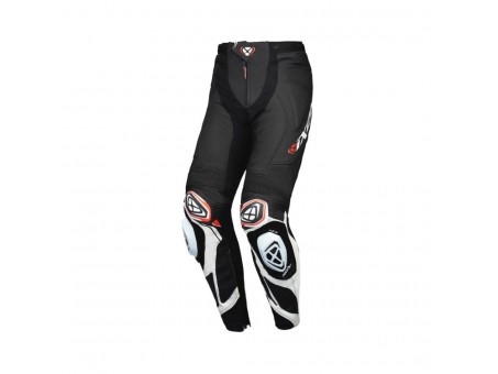 Pantaloni moto barbati piele Racing Ixon vara model Vortex 3 MS - Negru/Alb