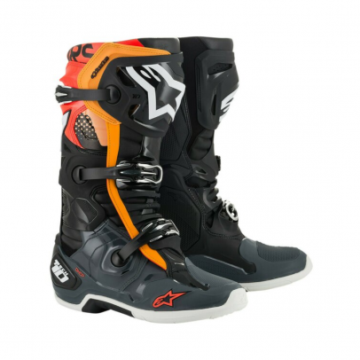 Cizme cross-enduro Alpinestars TECH 10 BOOT - Negru/Portocaliu/Rosu fluo