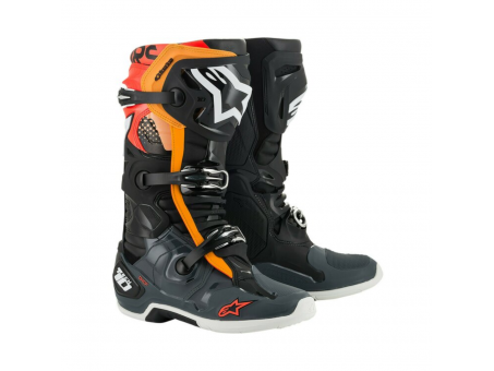 Cizme cross-enduro Alpinestars TECH 10 BOOT - Negru/Portocaliu/Rosu fluo