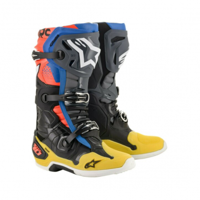 Cizme cross-enduro Alpinestars TECH 10 BOOT  - Negru/Albastru/Galben