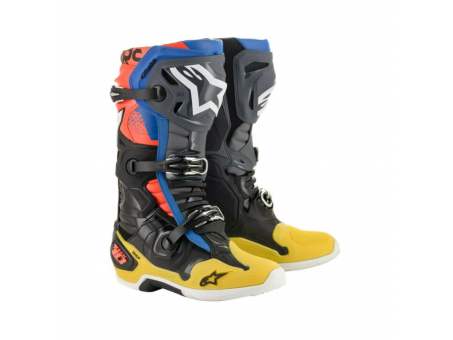 Cizme cross-enduro Alpinestars TECH 10 BOOT  - Negru/Albastru/Galben