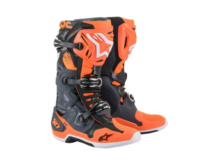 Cizme cross-enduro Alpinestars TECH 10 BOOT  - Gri/Portocaliu fluo