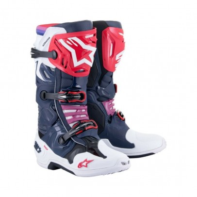 Cizme cross-enduro Alpinestars TECH 10 SUPERVENTED BOOT - Albastru/Alb/Rosu