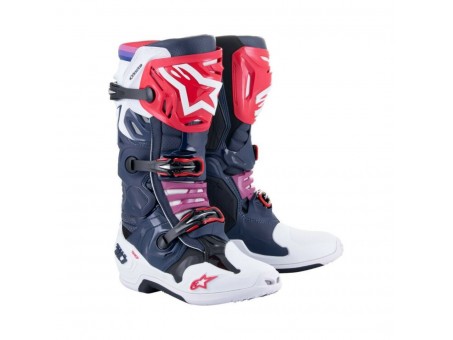 Cizme cross-enduro Alpinestars TECH 10 SUPERVENTED BOOT - Albastru/Alb/Rosu