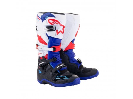 Cizme cross-enduro ALPINESTARS TECH 7 BOOT - Negru/Albastru inchis/Rosu/Alb