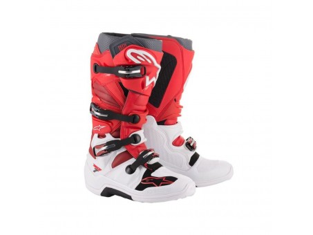 Cizme cross-enduro ALPINESTARS TECH 7 BOOT - Alb/Rosu