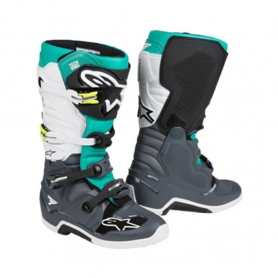 Cizme cross-enduro ALPINESTARS TECH 7 BOOT - Negru/Alb/Turcoaz