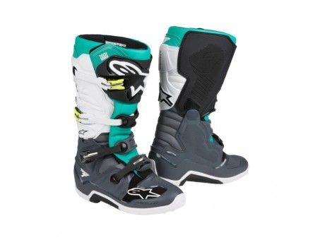 Cizme cross-enduro ALPINESTARS TECH 7 BOOT - Negru/Alb/Turcoaz