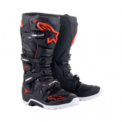 Cizme cross-enduro Alpinestars TECH 7 ENDURO  - Negru/Rosu fluo