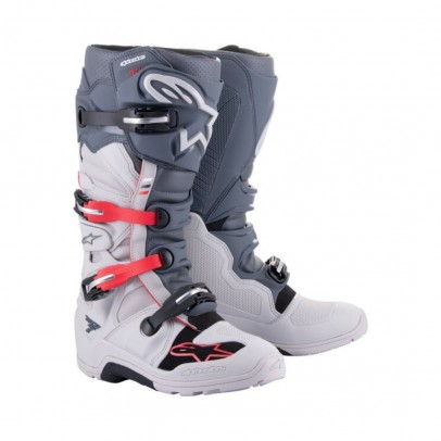 Cizme cross-enduro Alpinestars TECH 7 ENDURO  - Gri deschis/Gri inchis/Rosu