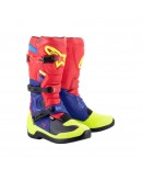 Cizme cross-enduro ALPINESTARS TECH 3 BOOT - Rosu/Albastru/Galben Fluo