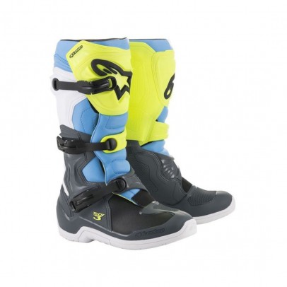 Cizme cross-enduro ALPINESTARS TECH 3 BOOT - Negru/Alb/Albastru/Galben