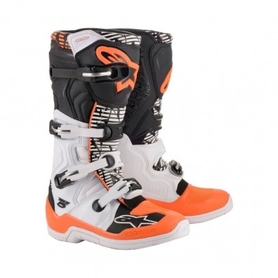 Cizme cross-enduro ALPINESTARS TECH 5 BOOT -Negru/Alb/Portocaliu