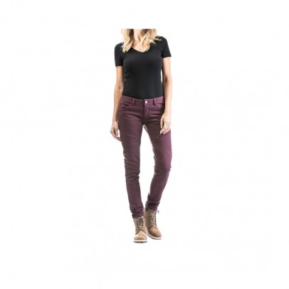 Blugi (jeans) moto femei Ixon model Vicky - Burgundy (visiniu) (Cordura® Denim)