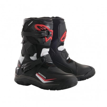 Cizme touring/adventure Alpinestars BELIZE Drystar HONDA - Negru/Alb/Rosu