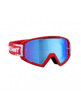 Ochelari off road KENNY RACING GOGGLES TRACK RED Blue Lens - Rosu/Alb